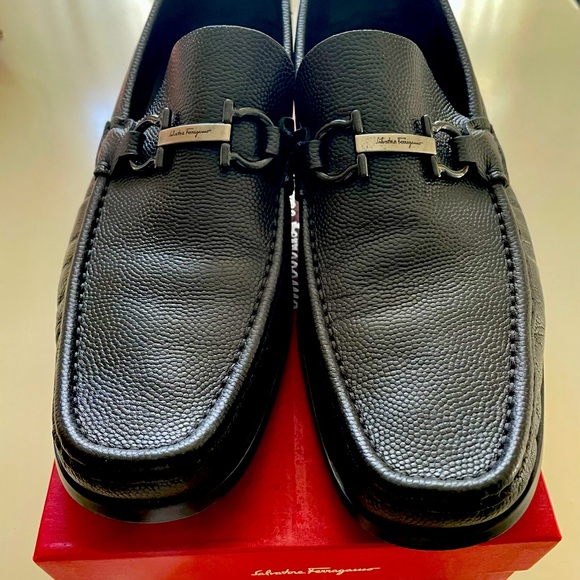 SALVATORE FERRAGAMO Men's Grained Calf Leather Bit Loafer - Picture 8 of 10